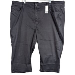 Lane Bryant Pants Womens Sz 28 Black Signature Fit Pedal High-Rise Crop Stretch‎